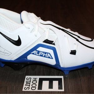 Nike Alpha Menace Pro 3 White Royal Blue Black Mens Size 9.5 Football Cleats